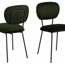 Jedálenská stolička Ariana (SET 2ks), zamat, tmavo zelená - 1