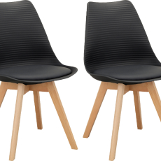 Jedálenská stolička Armin (SET 2 ks), plast, čierna - 1