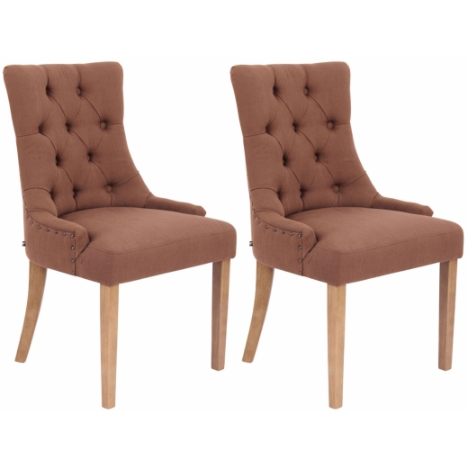 Jedálenská stolička Arton (SET 2 ks), hnedá / prírodné drevo - 1