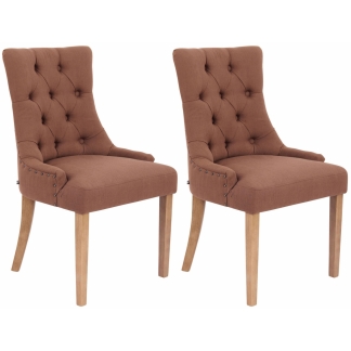 Jedálenská stolička Arton (SET 2 ks), hnedá / prírodné drevo