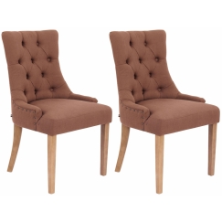 Jedálenská stolička Arton (SET 2 ks), hnedá / prírodné drevo