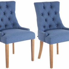 Jedálenská stolička Arton (SET 2 ks), modrá / prírodné drevo - 1