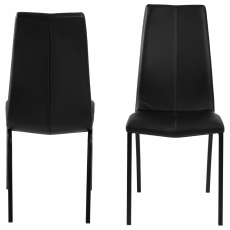 Jedálenská stolička Asama (SET 4ks), syntetická koža, čierna - 3