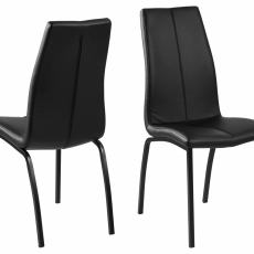 Jedálenská stolička Asama (SET 4ks), syntetická koža, čierna - 1