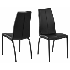 Jedálenská stolička Asama (SET 4ks), syntetická koža, čierna