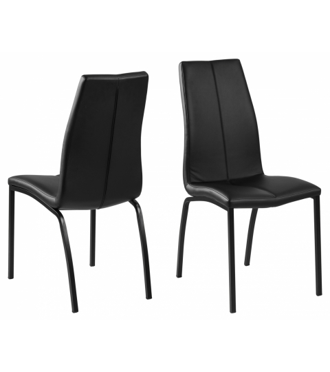 Jedálenská stolička Asama (SET 4ks), syntetická koža, čierna