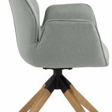 Jedálenská stolička Aura, tkanina, svetlo šedá - 3