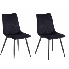 Jedálenská stolička Balou (SADA 2 ks), zamat,čierna