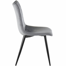 Jedálenská stolička Balou (SADA 2 ks), zamat, šedá - 3