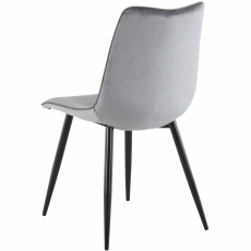Jedálenská stolička Balou (SADA 2 ks), zamat, šedá - 5