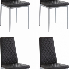 Jedálenská stolička Bark (súprava 4 ks), čierna - 2