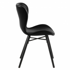 Jedálenská stolička Batilda (SET 2ks), syntetická koža, čierna - 9