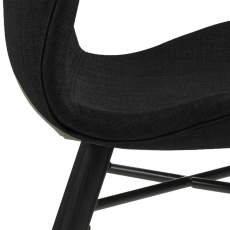 Jedálenská stolička Batilda (SET 2ks), tkanina, antracitová / čierna - 5