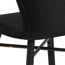 Jedálenská stolička Batilda (SET 2ks), tkanina, antracitová / čierna - 6