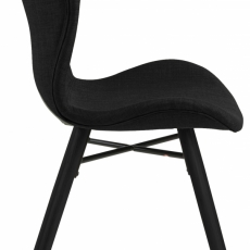 Jedálenská stolička Batilda (SET 2ks), tkanina, antracitová / čierna - 8