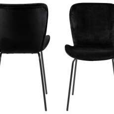 Jedálenská stolička Batilda (SET 2ks), tkanina, čierna - 3