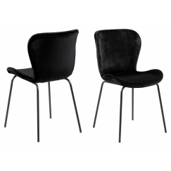 Jedálenská stolička Batilda (SET 2ks), tkanina, čierna
