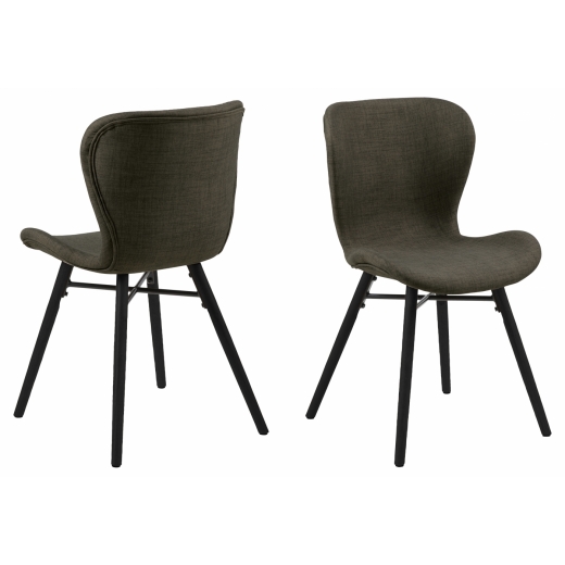 Jedálenská stolička Batilda (SET 2ks), tkanina, zelená - 1
