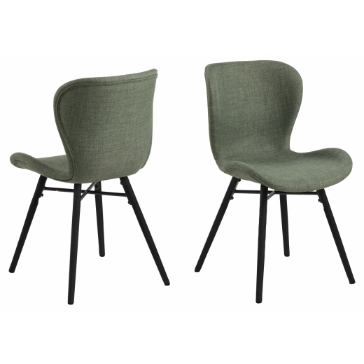 Jedálenská stolička Batilda (SET 2ks), tkanina, zelená - 1