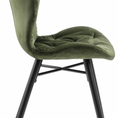 Jedálenská stolička Batilda (SET 2ks), zamat, zelená - 3