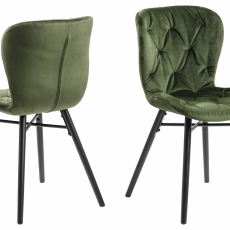 Jedálenská stolička Batilda (SET 2ks), zamat, zelená - 7