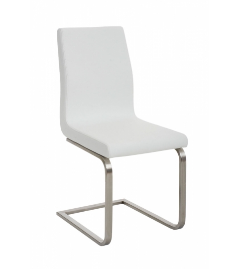 Jedálenská stolička Belfort, syntetická koža, biela