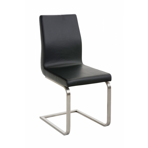 Jedálenská stolička Belfort, syntetická koža, čierna - 1