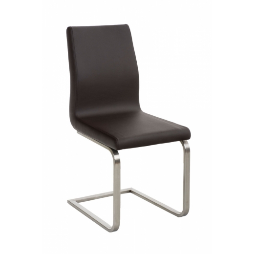 Jedálenská stolička Belfort, syntetická koža, hnedá - 1