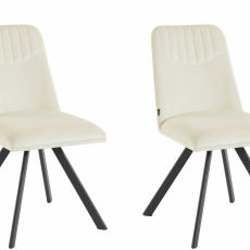 Jedálenská stolička Belissimo (SADA 2 ks), zamat, krémová - 1