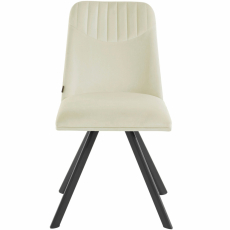 Jedálenská stolička Belissimo (SADA 2 ks), zamat, krémová - 2