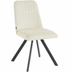 Jedálenská stolička Belissimo (SADA 2 ks), zamat, krémová - 4