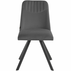 Jedálenská stolička Belissimo (SADA 2 ks), zamat, šedá - 2