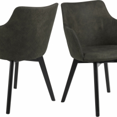 Jedálenská stolička Bella (SET 2ks), tkanina, zelená - 1