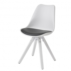 Jedálenská stolička Benny (SET 2 ks), syntetická koža, biela / čierna - 6