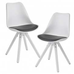 Jedálenská stolička Benny (SET 2 ks), syntetická koža, biela / čierna