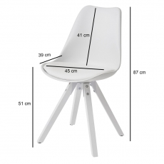 Jedálenská stolička Benny (SET 2 ks), syntetická koža, biela - 3