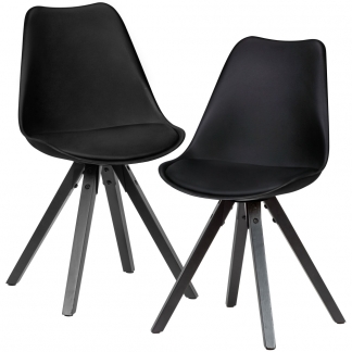 Jedálenská stolička Benny (SET 2 ks), syntetická koža, čierna