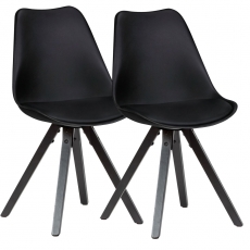 Jedálenská stolička Benny (SET 2 ks), syntetická koža, čierna - 2