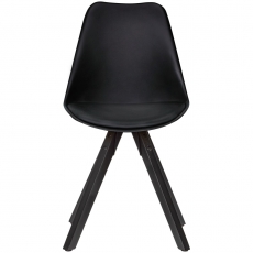 Jedálenská stolička Benny (SET 2 ks), syntetická koža, čierna - 3