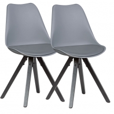 Jedálenská stolička Benny (SET 2 ks), syntetická koža, šedá - 2