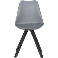 Jedálenská stolička Benny (SET 2 ks), syntetická koža, šedá - 3