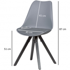 Jedálenská stolička Benny (SET 2 ks), syntetická koža, šedá - 4