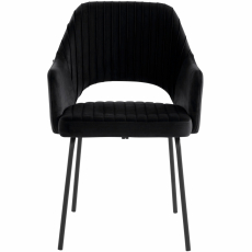 Jedálenská stolička Bentley (SADA 2 ks), zamat, čierna - 2