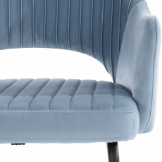 Jedálenská stolička Bentley (SADA 2 ks), zamat, modrá - 6