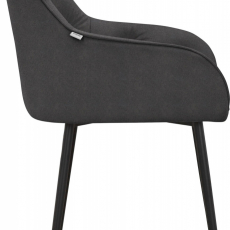 Jedálenská stolička Betty (SADA 2 ks), zamat, čierna / antracitová - 3
