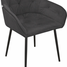 Jedálenská stolička Betty (SADA 2 ks), zamat, čierna / antracitová - 6