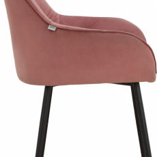 Jedálenská stolička Betty (SADA 2 ks), zamat, čierna / ružová - 3