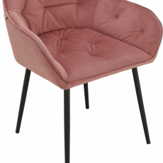 Jedálenská stolička Betty (SADA 2 ks), zamat, čierna / ružová - 6