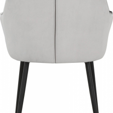 Jedálenská stolička Betty (SADA 2 ks), zamat, čierna / svetlo šedá - 5