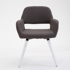 Jedálenská stolička Boba textil, biele nohy - 7